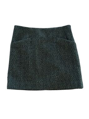 Vintage The Limited Outback Red Classic Wool Blend Dark Green Tweed Mini Skirt-6